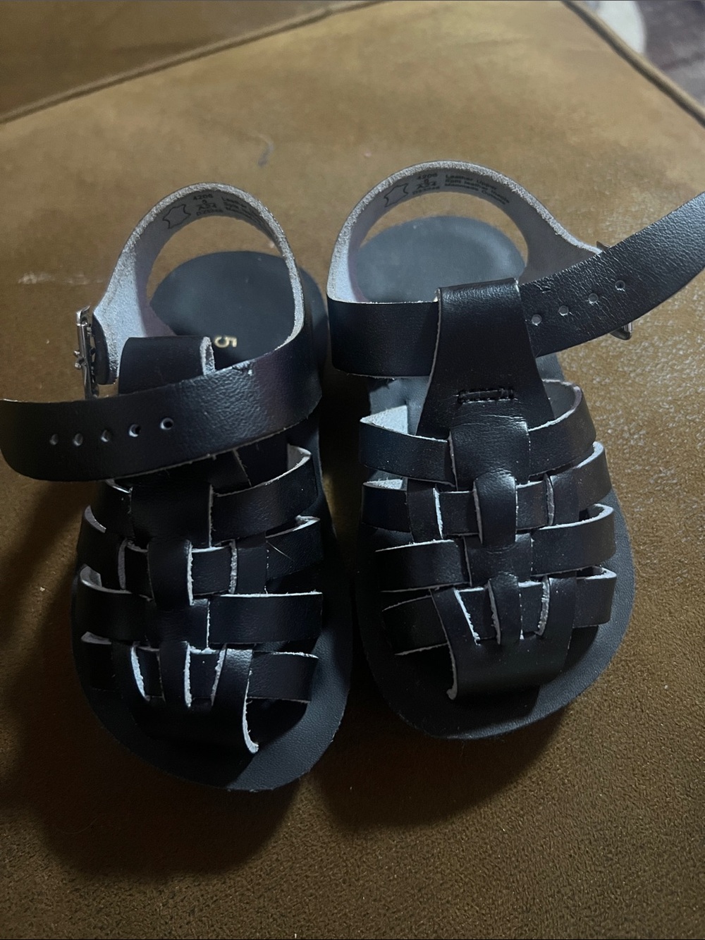 Salt Water Sandals by Hoy Black Woven Fisherman Sandals for Kids
